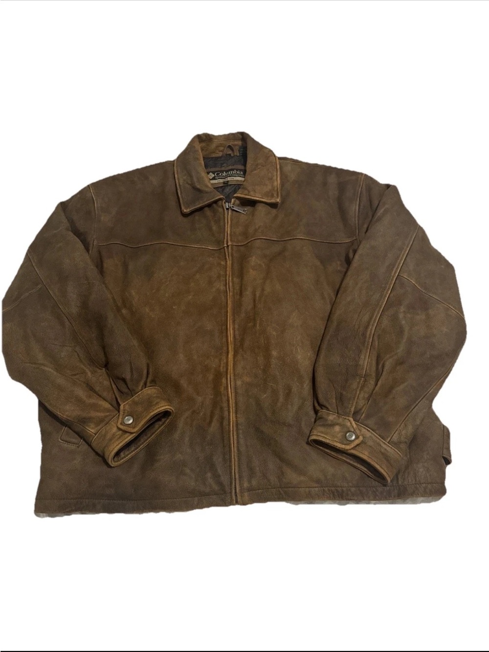 Vintage Columbia Sportswear Genuine Leather Jacket Brown Men’s Size XL